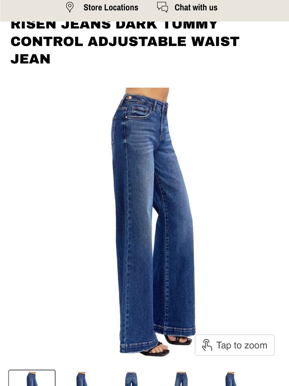 RISEN JEANS DARK TUMMY CONTROL ADJUSTABLE WAIST JEAN - Picture 3 of 6